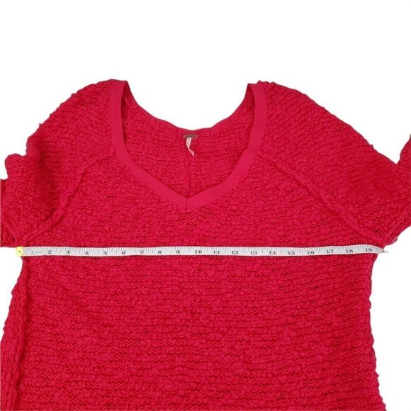 Free People Sweater XS Pink Womens Chunky Knit Dolman Sleeve Boho Slouchy - Picture 10 of 12